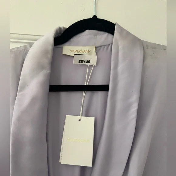 NWT medium / AUS 2 Zimmerman Silk Purple Wrap Dress Midi - Picture 8 of 15